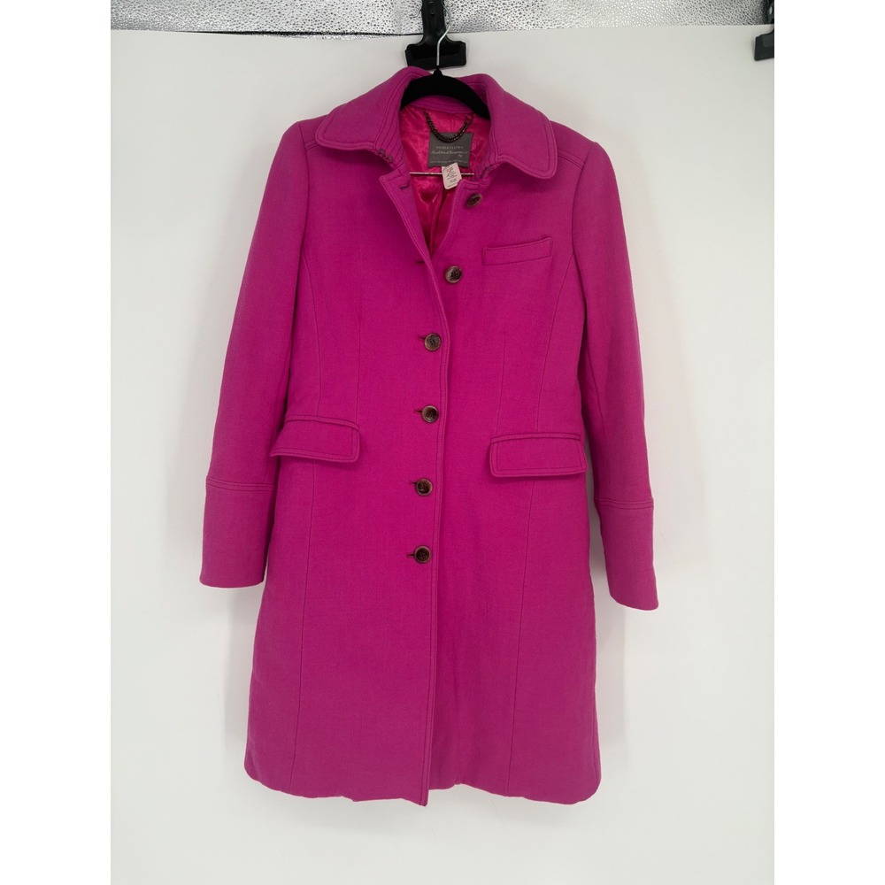 J.Crew Coat Womens 4 Pink Double Cloth Wool Thinsulate Lady Day Long Jacket
